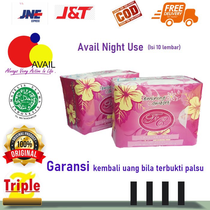 Pembalut Avail Merah Night Use Herbal 1Kg Bisa Muat 14 Pcs