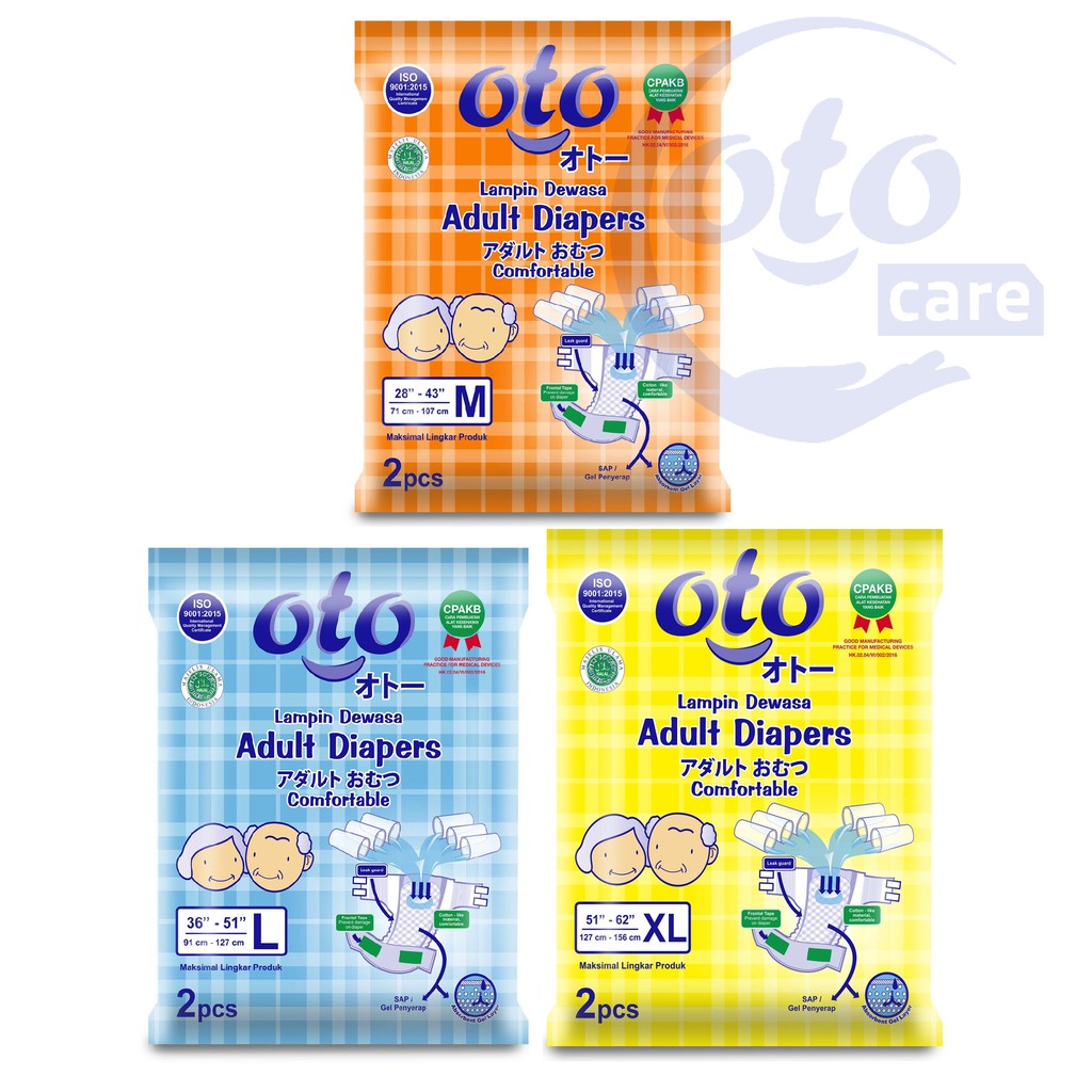 OTO Popok Dewasa model Lem Perekat Adult Diapers size M / L / XL isi 2 pcs