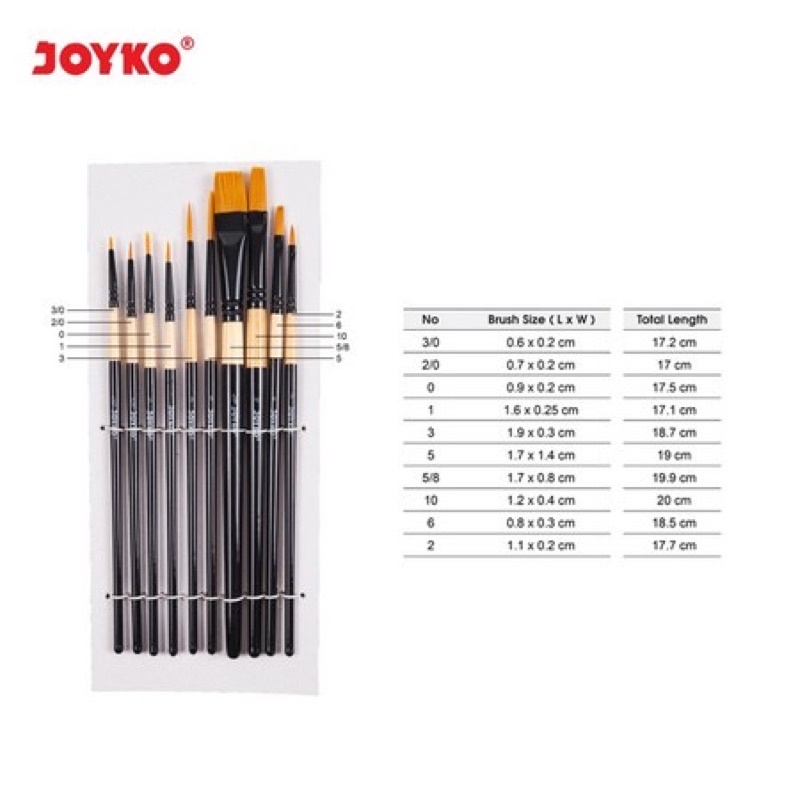 ( Set 3 -10 Pc ) JOYKO KUAS SET PAINTING BRUSH SET KUAS CAT AIR SET 5 BR-8 / SET 10 BR-9 / SET 3 BR-11