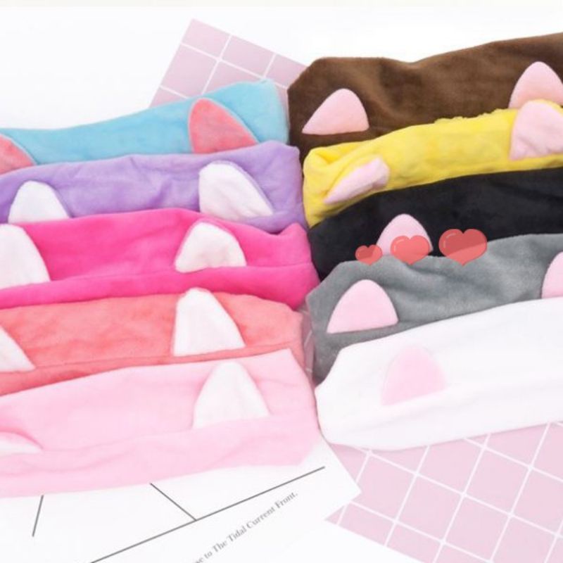 BANDANA BANDO MOTIF KUCING HEADBAND RAMBUT HAIRBAND KOREA
