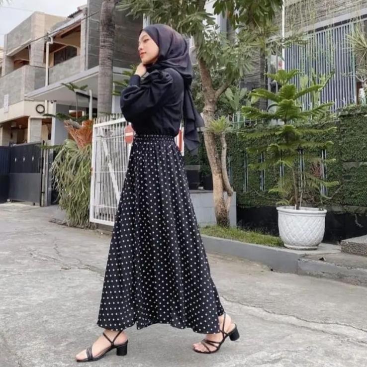 (MURAH) ROK POLKADOT / ROK PLISKET POLKADOT / ROK PLISKET MOTIF POLKADOT / ROK POLKA / ROK POLKADOT 
