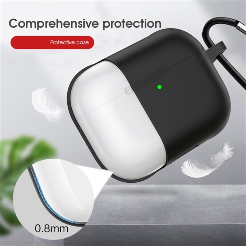 Case Pelindung Headphone Bluetooth Bahan Silikon Tahan Banting Dengan Kait Untuk Airpods Pro 4 3 2 1