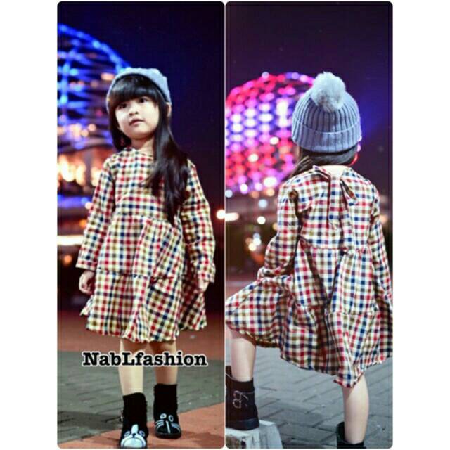 Dress chubby lengan panjang untuk anak usia 3-5 tahun nabLfashion