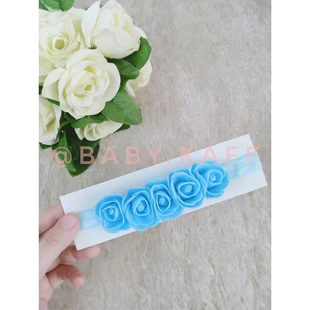 Bandana bando anak dan bayi bunga timbul