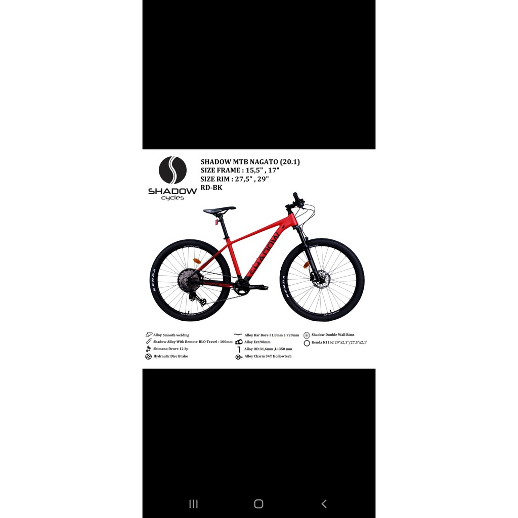 Sepeda mtb 27.5 inch Shadow Nagato 12 Speed (by united bike)