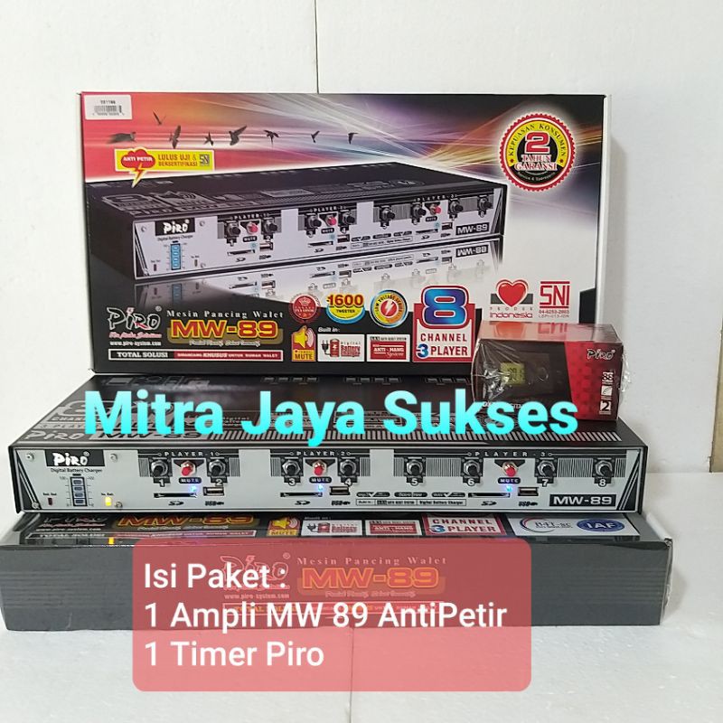 Paket Ampli Walet Piro MW 89 + Timer Piro untuk On Off Channel Suara Panggil