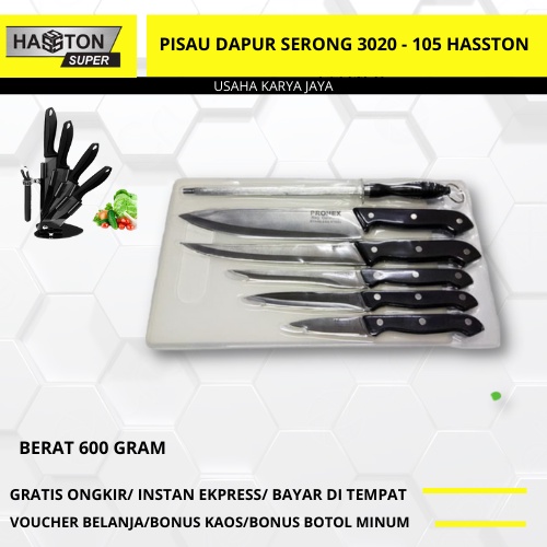 Pisau Dapur Set 7pcs Dan Asahan 3020-015 HASSTON PROHEX Original Terbaru Pisau Pemotong / Sayuran / 