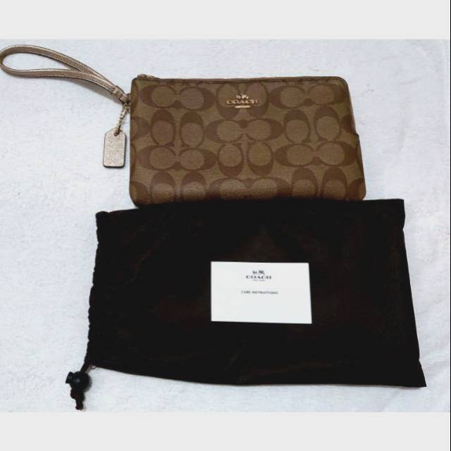 Preloved Coach wristlet double zip original