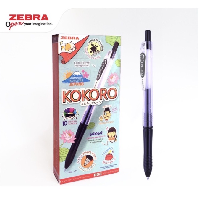 

Pulpen gel cetek kokoro 0.5 hitam 1 lusin