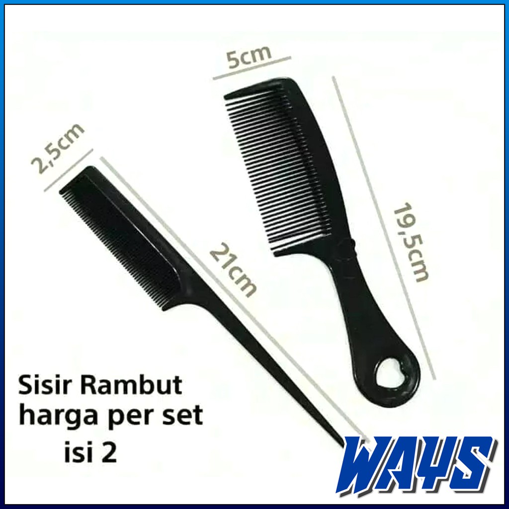 [Z059] 2in1 Sisir Rambut Pria Wanita Isi 2 Pcs Hitam Serbaguna Multifungsi