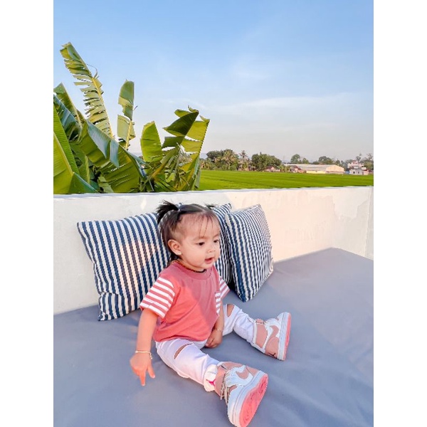 TUKUBUU - Mixi Dusty Rose Family Set / Kaos Busui Colorblock / Kaos Anak Colorblock