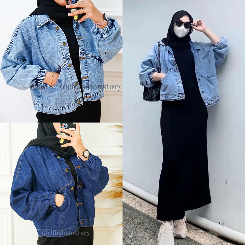 BEFAST - ZFS OOTD Wanita Jaket MODIE Denim / VINTAGE OVERSIZE JACKET / Jaket Polos Denim Kekinian 2021 / Atasan Wanita / Jaket Korean Style /Jaket Jeans Wanita / JAKET BAGGY JACKET JEANS OVERSIZE WANITA ORIGINAL KARET LENGAN BALON PREMIUM TERBARU TERMURAH