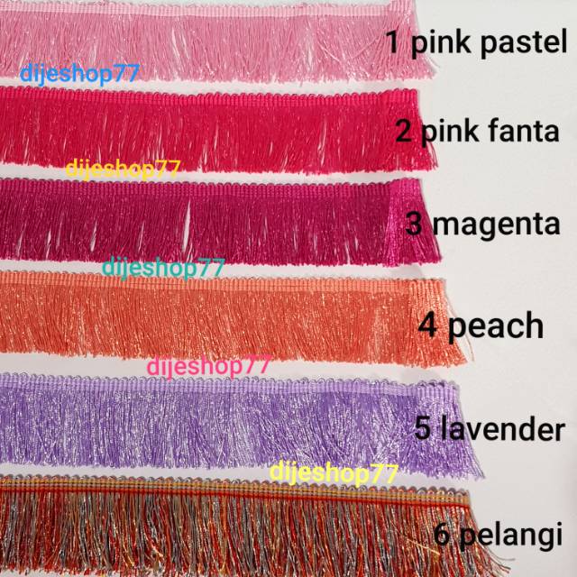 Renda rumbai ( HARGA PER ROLL ) gombyok 4cm / Rumbai berkualitas 4 cm / rumbai halus mengkilap / Ema