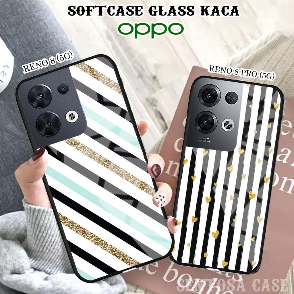 Softcase Glass Kaca OPPO RENO 8 (5G) & RENO 8 PRO (5G) - Casing HP OPPO RENO 8 & 8 PRO (5G) [ S45 ].