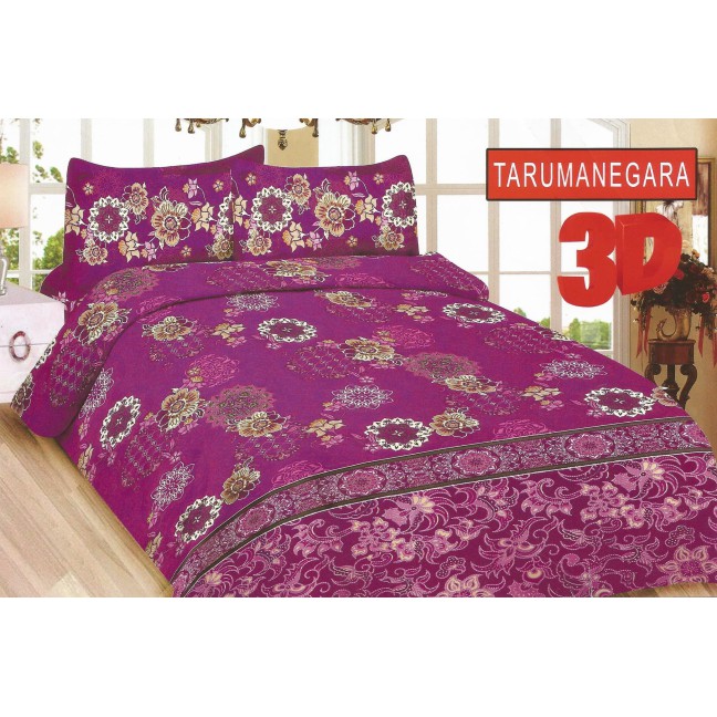 BONITA SPREI BONITA TARUMANEGARA No 2 QUEEN 160 SEPRAI BATIK UNGU BUNGA PUTIH Limited
