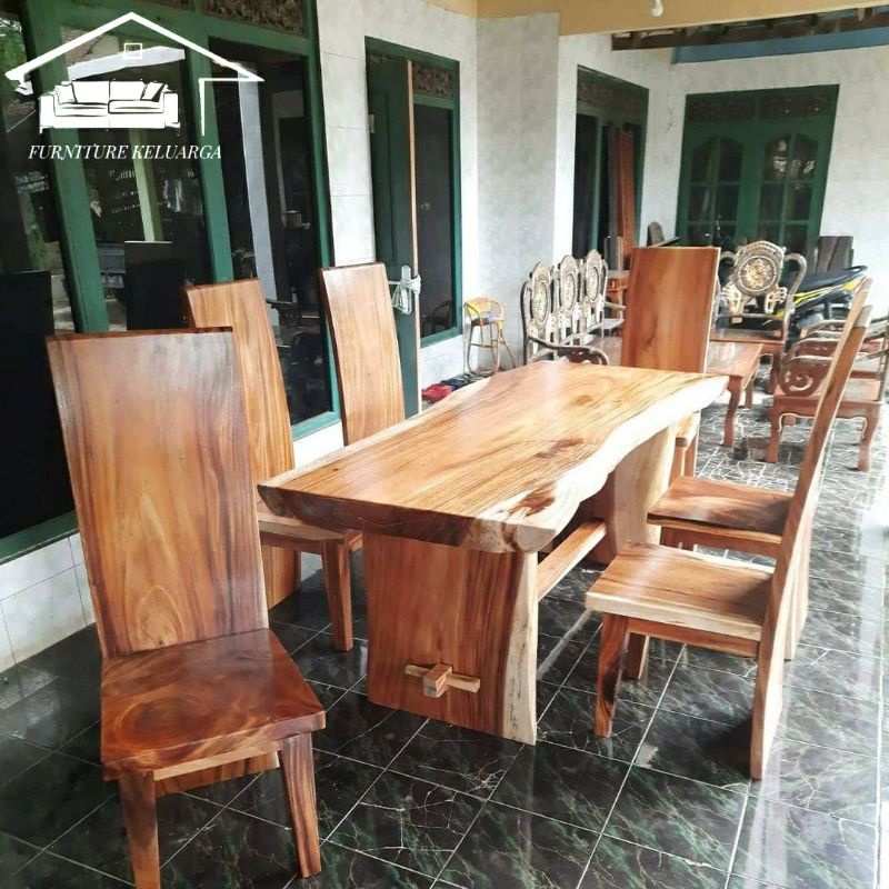 Kursi makan trembesi / Meja makan kayu trembesi