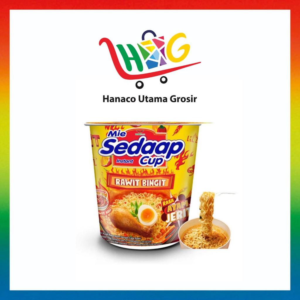 Mie Sedaap Cup Mi Kuah Rasa Ayam Jerit Rawit 75gr