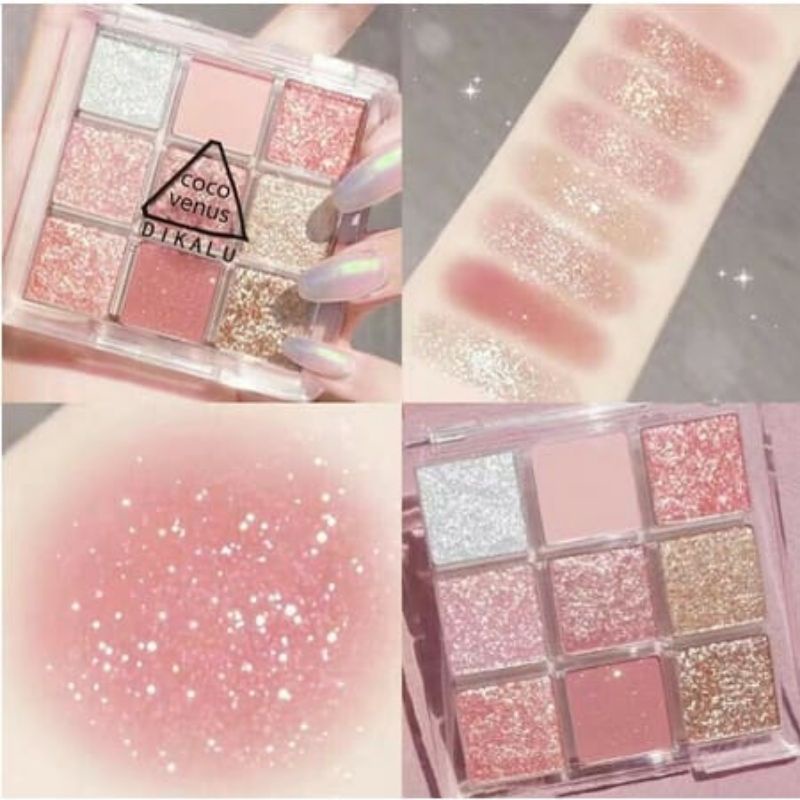 Medan Termurah Korean eyeshadow Glitter pallete Dikalu coco venus matte eyeshadow