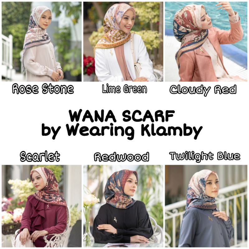 WANA SCARF Lime Green, Rose Stone, Cloudy Red, Scarlet by Wearing Klamby