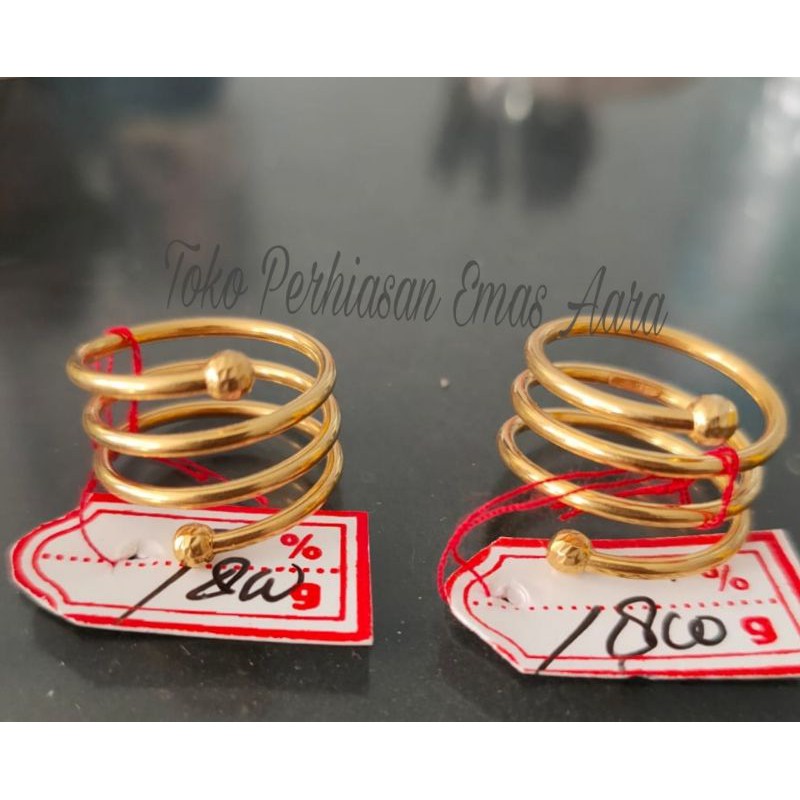 Cincin Emas Spiral Botor Polos