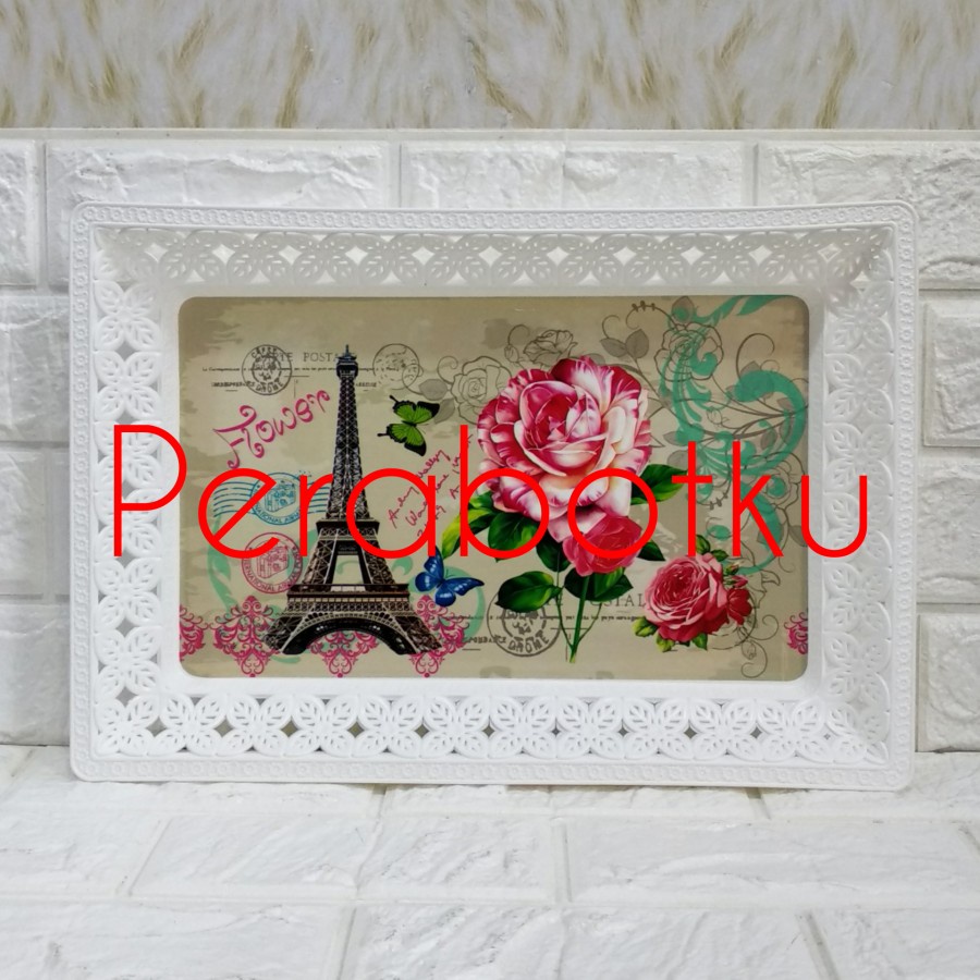 Nampan Plastik Naomi M / Baki / Talam / Nampan Segi Motif