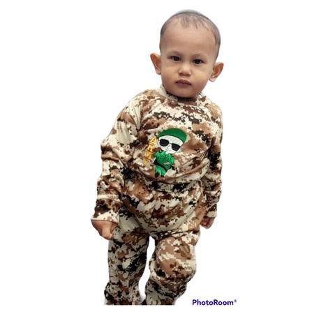BAJU KAOS LORENG ANAK LAKI LAKI / PEREMPUAN TACTICAL ARMY