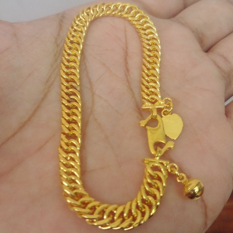 Gelang Rantai Lipan Kecil Lapis Emas 24k