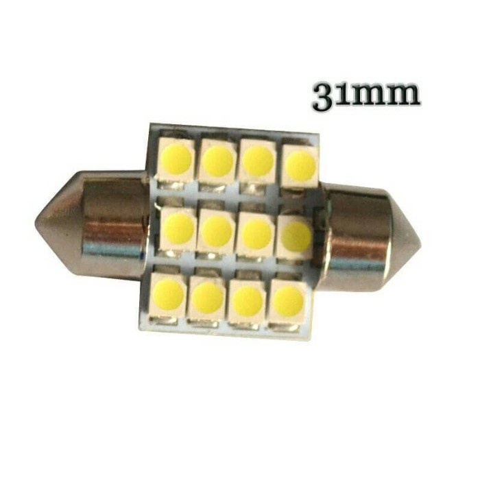 Lampu Led Plafon Mobil Kabin Interior 31mm 12 Led Super Terang