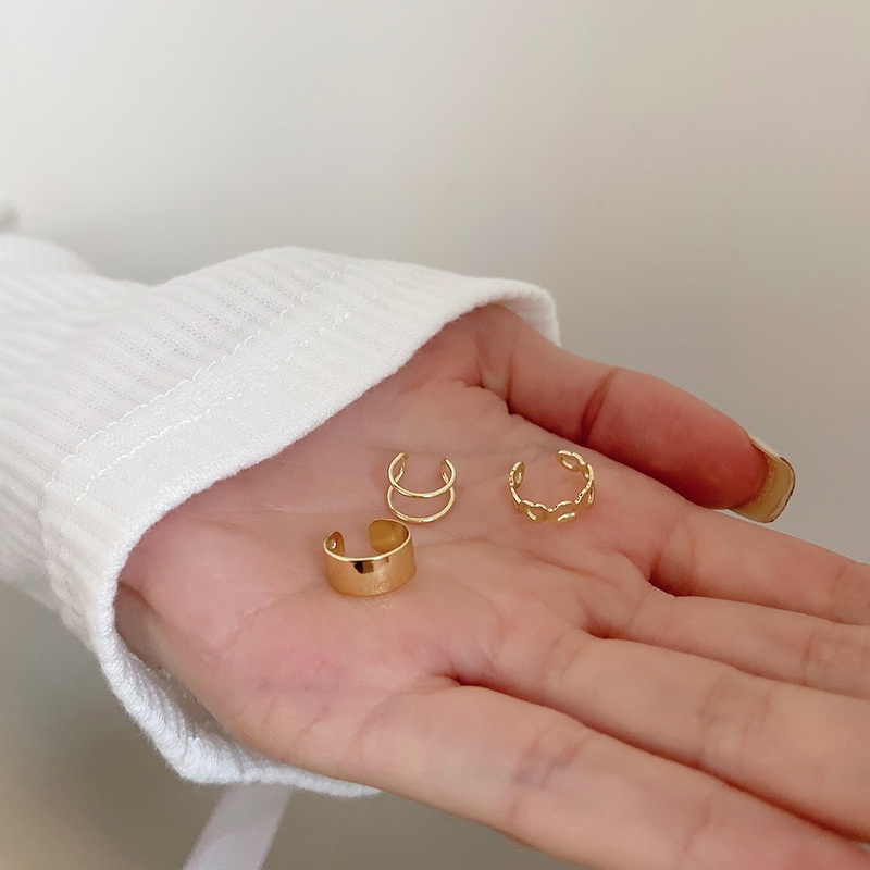 3pcs / Set Anting Klip Tanpa Tindik Untuk Wanita