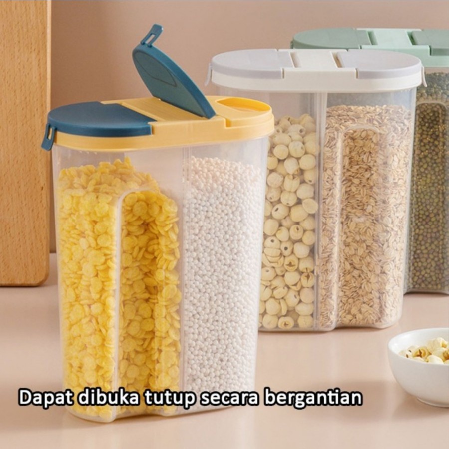 Storage Cereal Jar Food Tempat Penyimpanan Makanan Sehat Bumbu Dapur A