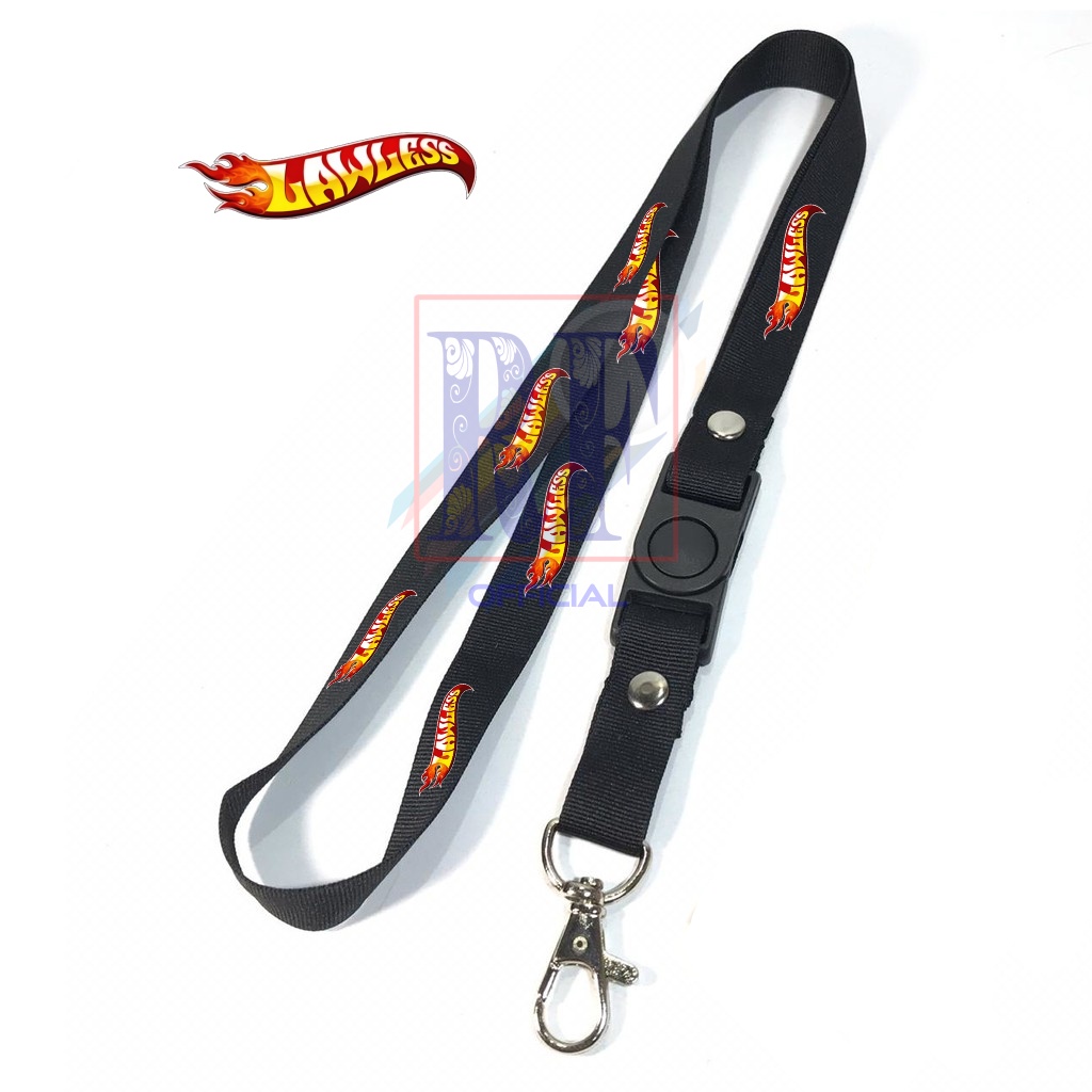 

Gantungan kunci LAWLESS JAKARTA MOTIF HOTWHEELS tali lanyard band gantungan leher id card name tag