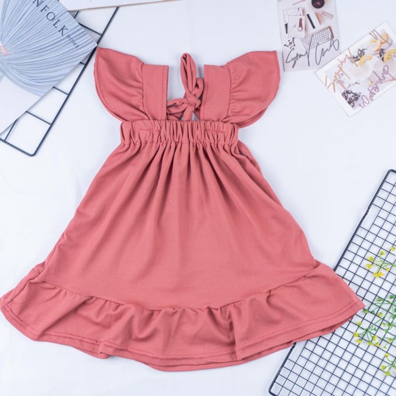BAJU  PAKAIAN DRESS ANAK PEREMPUAN LUCU CEWEK MONTELO BAHAN CREPE USIA 1- 7 TAHUN PREMIUM IMPORT MURAH