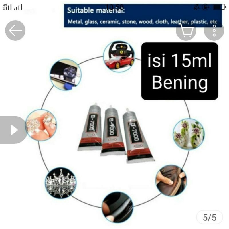 

❤indoaprilshop❤ lem b-7000 power glue 15ml(satuan)