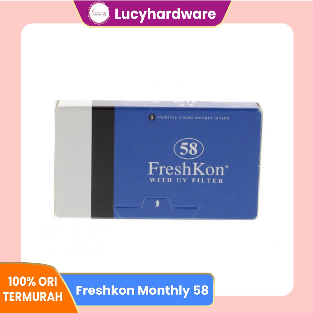 Freshkon 58 Clear Bulanan 3 pasang Softlens bening