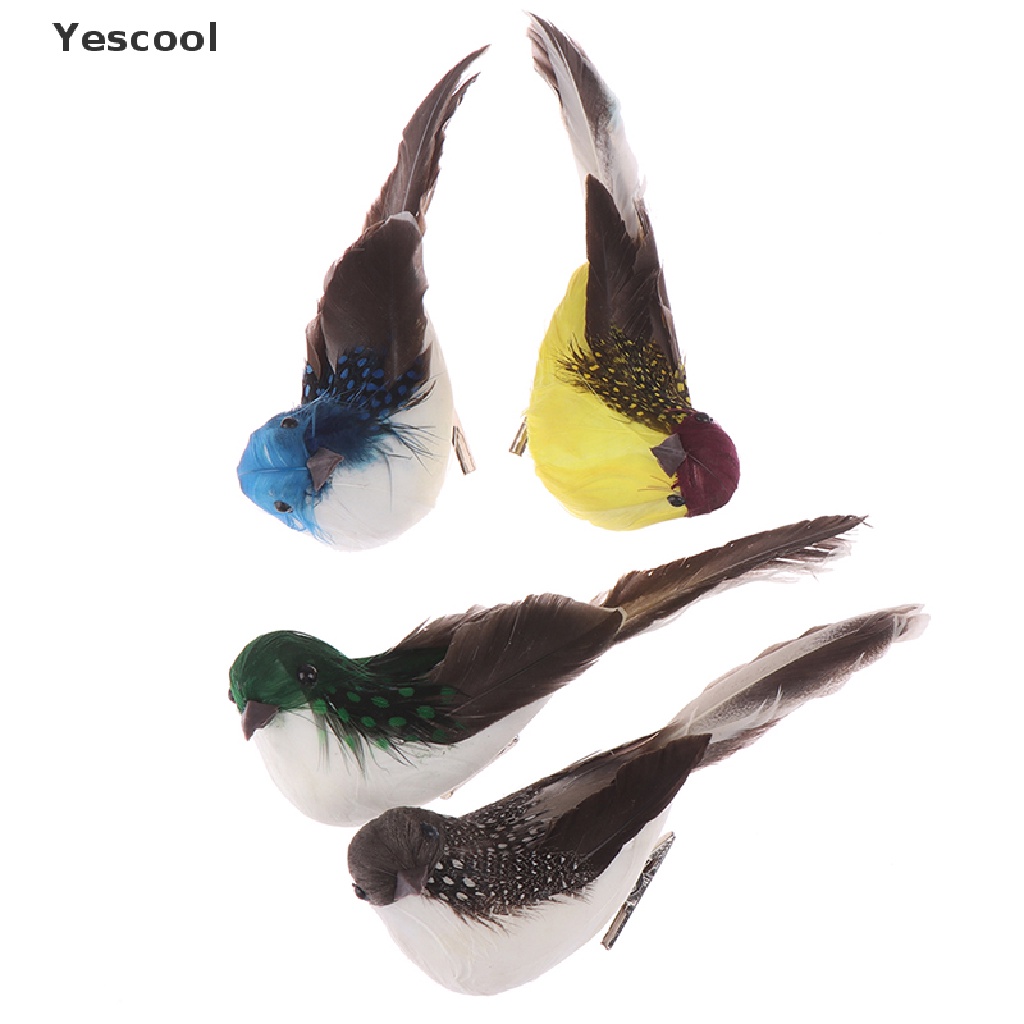 Yescool Burung Merpati Imitasi Mini Bahan Busa + Bulu Untuk Dekorasi Pernikahan / Taman