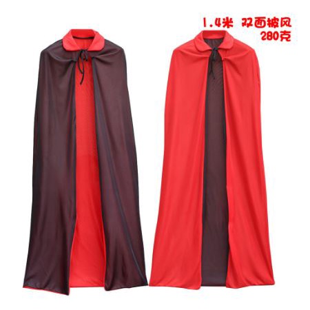 Jubah hitam merah death reaper satan iblis vampir dracula cloak halloween