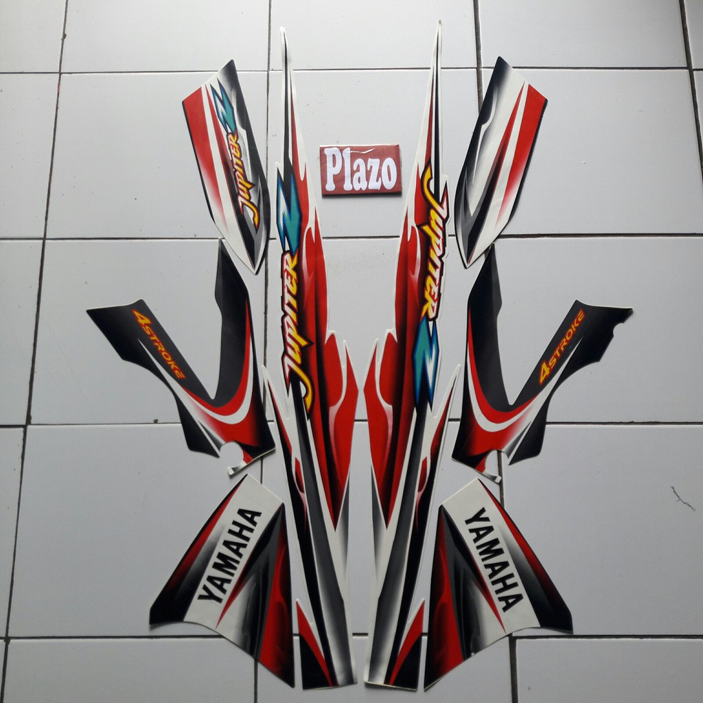 striping motor jupiter z 2005 putih-hitam