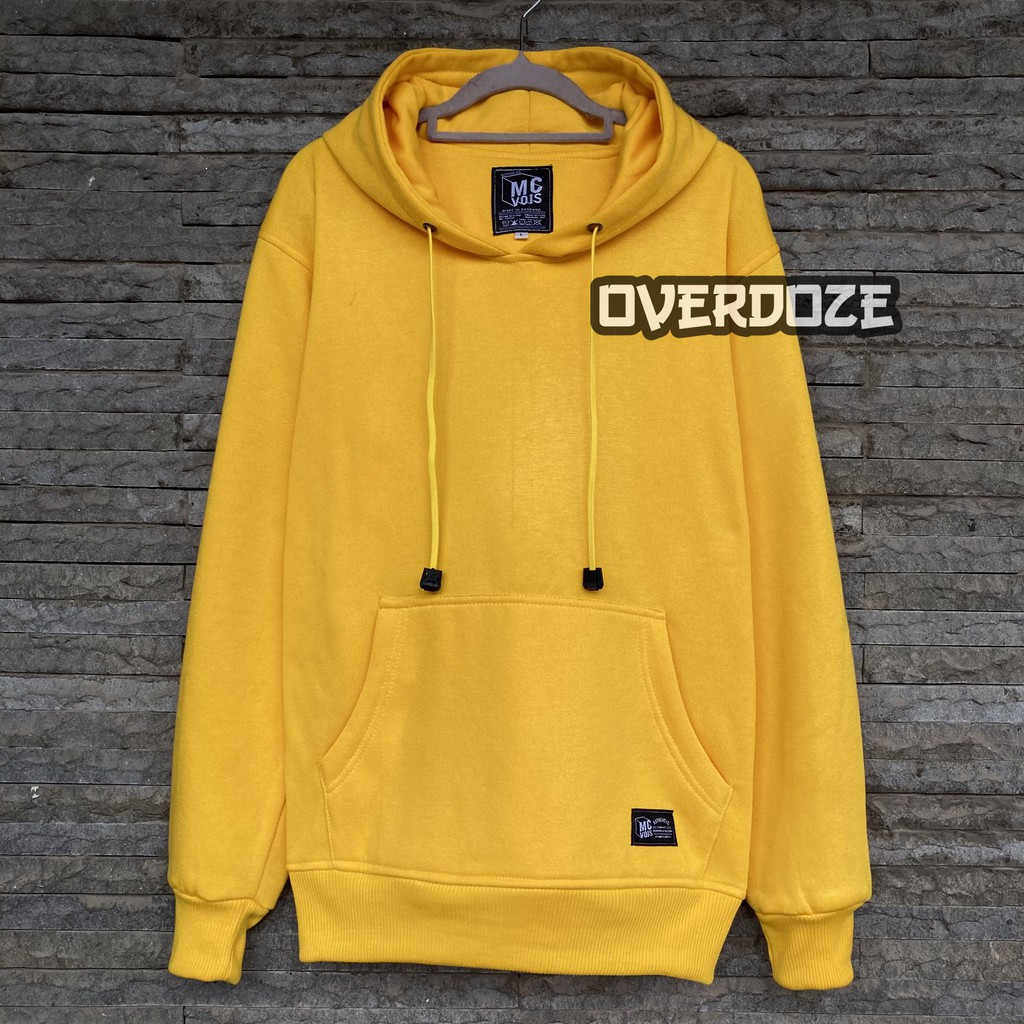 Sweater Hoodie Polos Pria Wanita Switer Cowok Premium Distro (BAYAR DI TEMPAT)-Kuning Kenari
