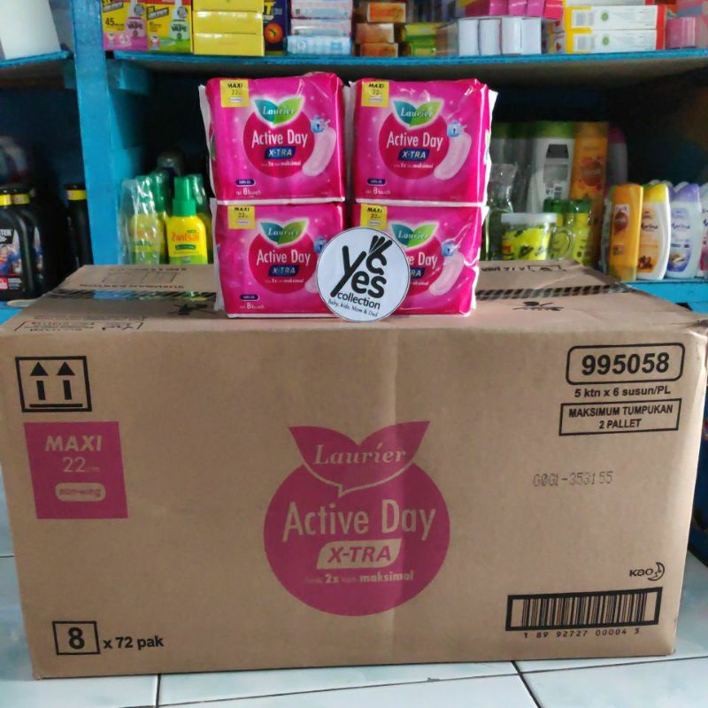 Paket Hemat Isi 4 park x 8 Buah Pembalut Laurier Active Day Super Lorier haid menstruasi Kewanitaan