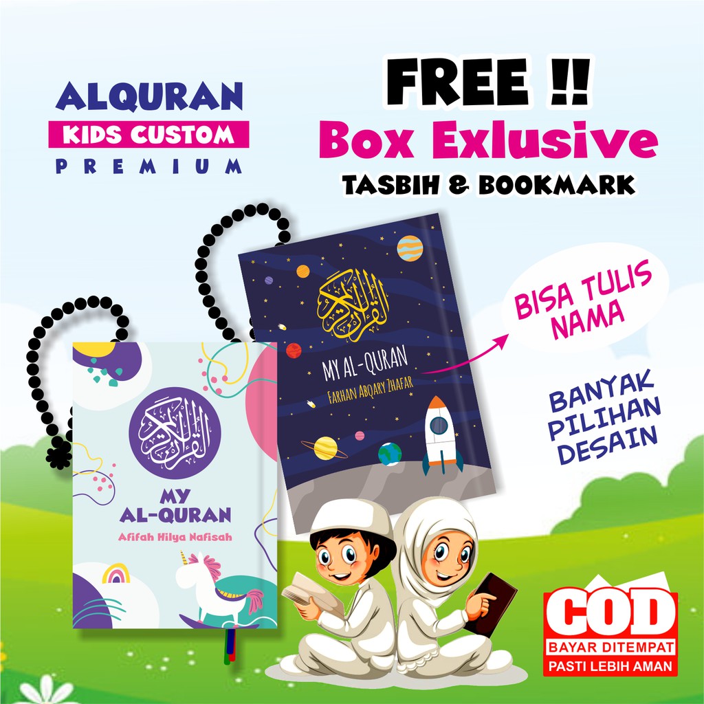 Al quran Custom Kids GRATIS Tulis Nama / Alquran Kids / Quran Terjemah / Tajwid Warna / Hafalan / A5