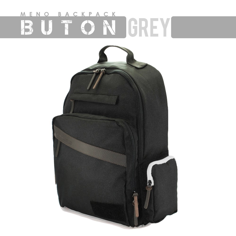  TAS  RANSEL PRIA  MENO BUTON Fit LAPTOP GREY Shopee 