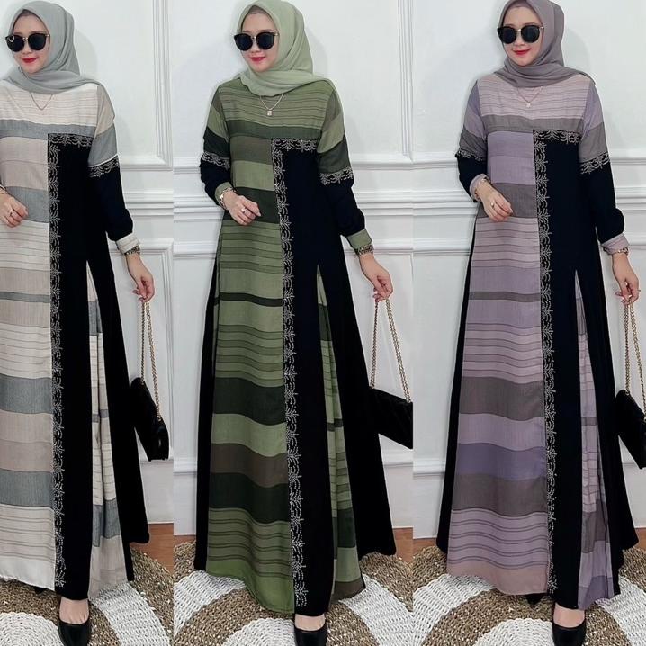 Cuma hari ini Gamis aswan / adisha terbaru / hikmat kw / gamis swarosky/ gamis abaya / abaya lace / 