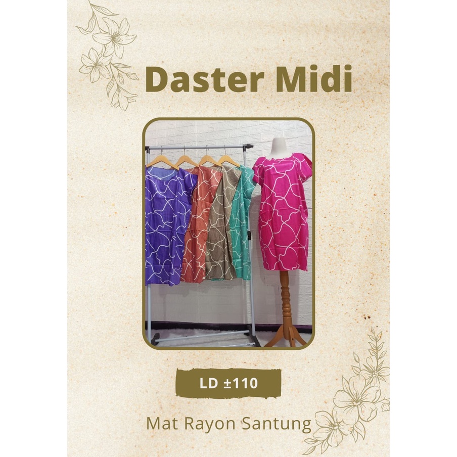 Daster Midi Bahan Rayon Satung Terbaru Termurah /Alody's Collection