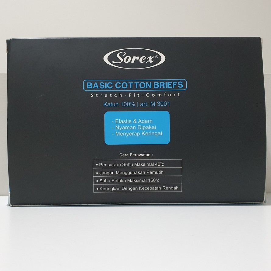 Celana Dalam / Underwear Pria Sorex M3001 (1 Box isi 3 Pieces)