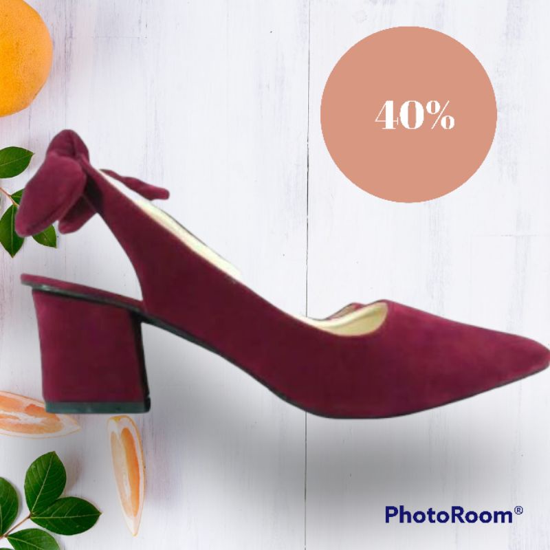 Sandal higt hils/sandal wanita hak tahu chunky sepatu hels wanita hak tahu hels wanita tali pita