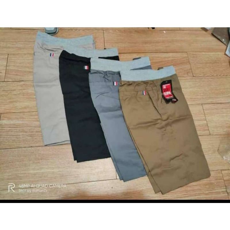 CELANA CHINO PENDEK PRIA MICK PINGGANG KARET RIP KATUN TWILL SURFING DEWASA CELANA CHINOS