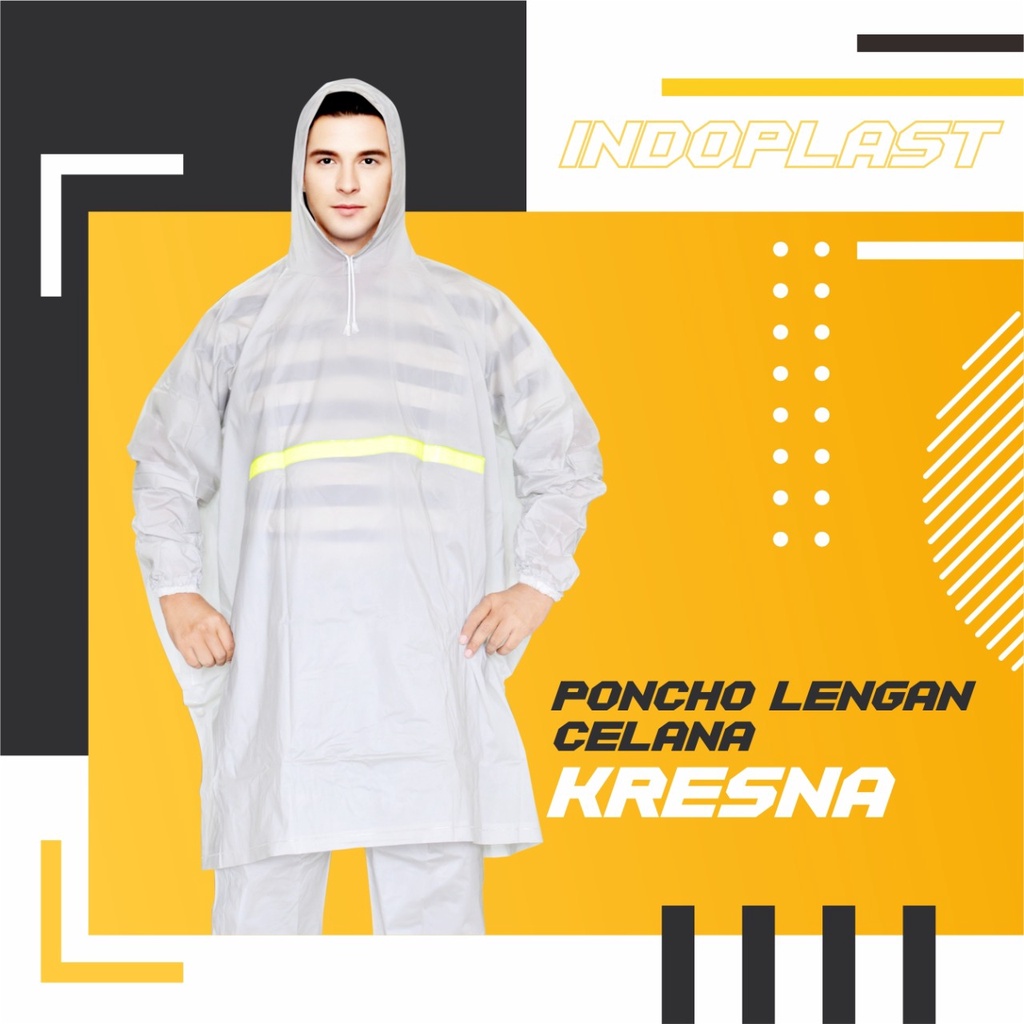 Setelan Jas Hujan Ponco Celana Lengan / Jas Hujan Pria - Kresna BISA COD 4U CLOTHING