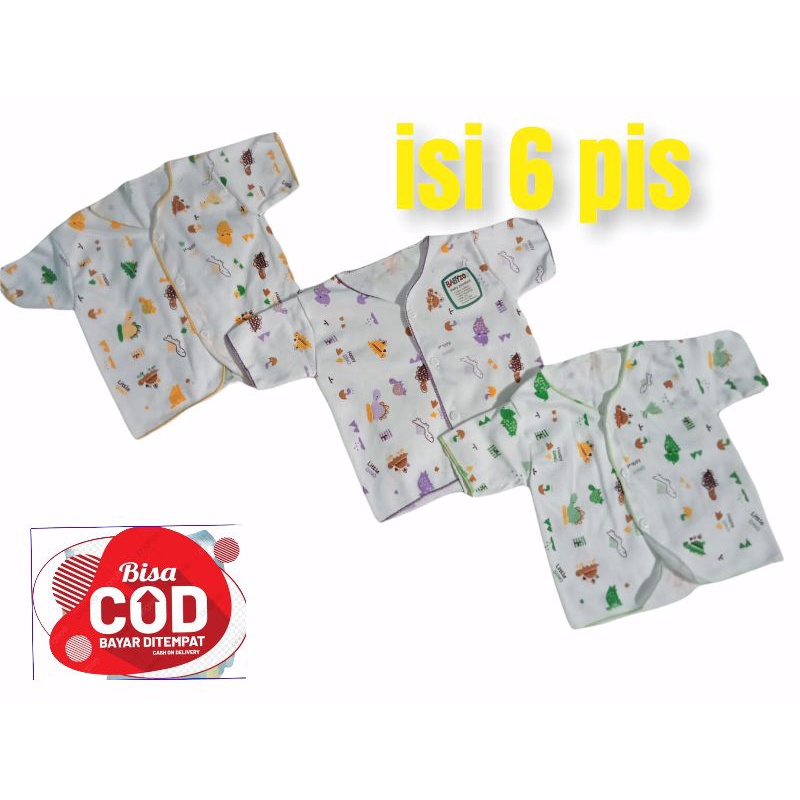 6 pis baju bayi tanggan pendek tc dabel 0-6