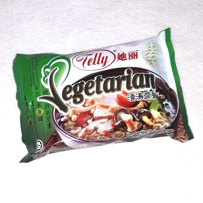 [HALAL] Telly Vegetarian Soup Flavor 80gr Mi Sup Perisa Sayuran Mie Instan Vege