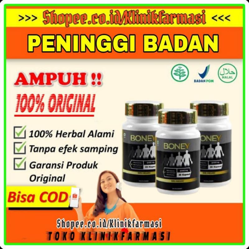 Boney Peninggi Badan Asli Original - Boney Suplemen Kapsul Peninggi Badan Super Cepat